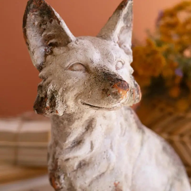 Faux Concrete Fox Sitting