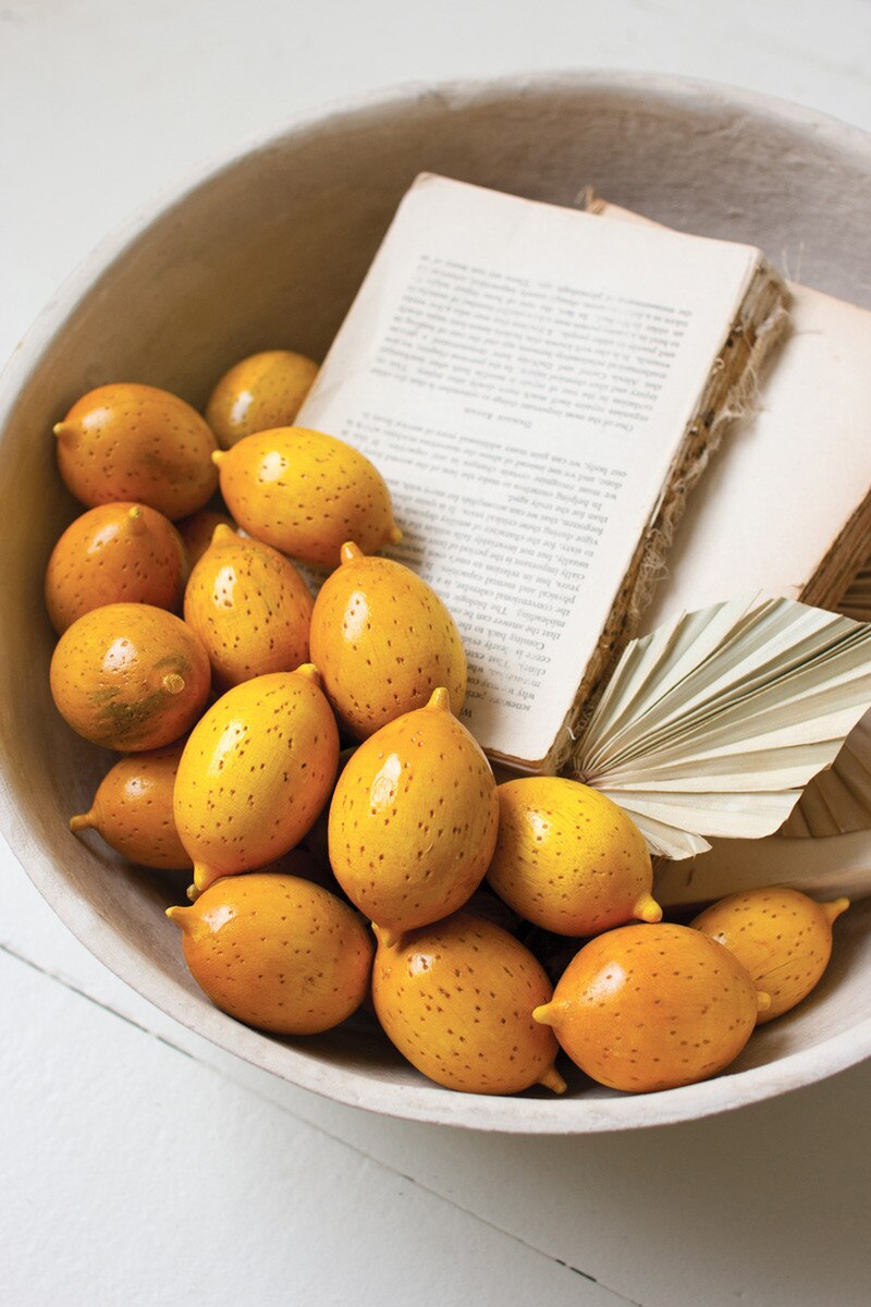 Hand Carved Wooden Lemons