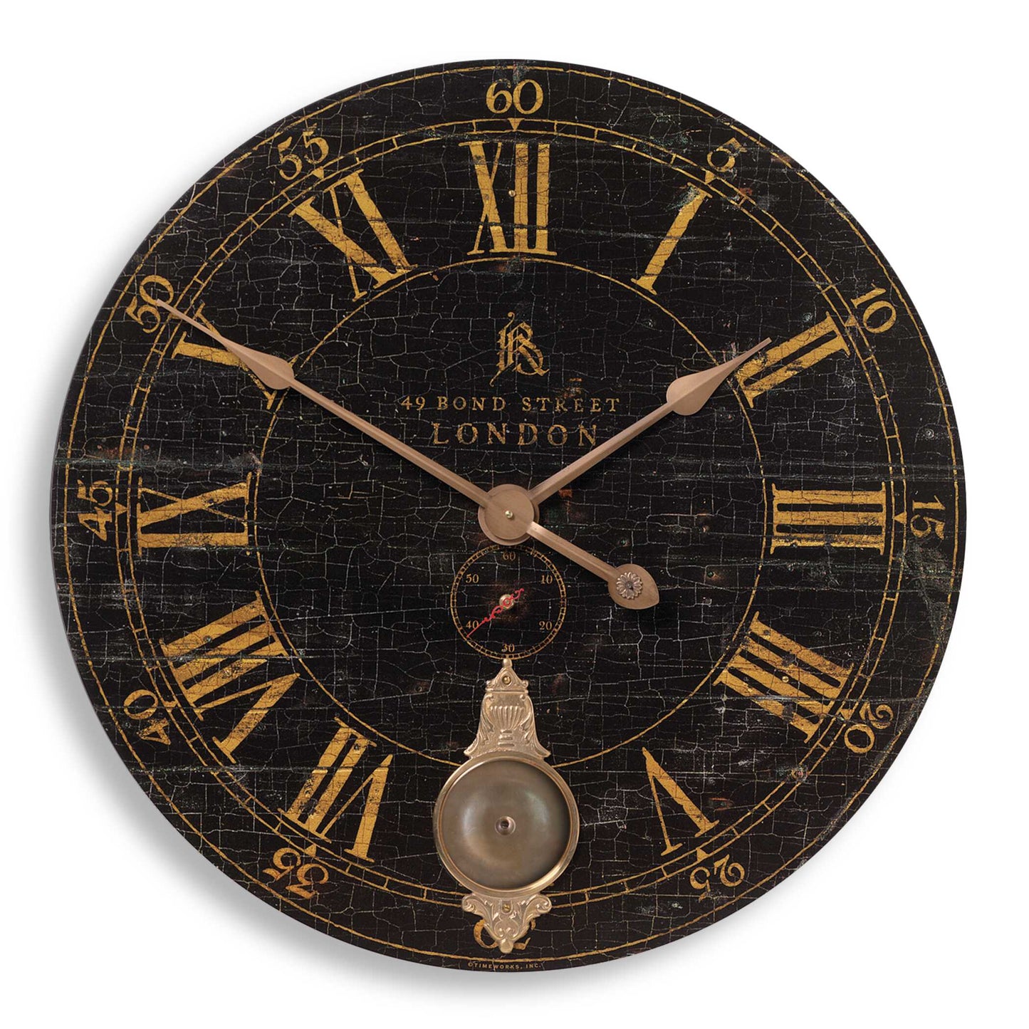 Uttermost Bond Street 30" Black Wall Clock