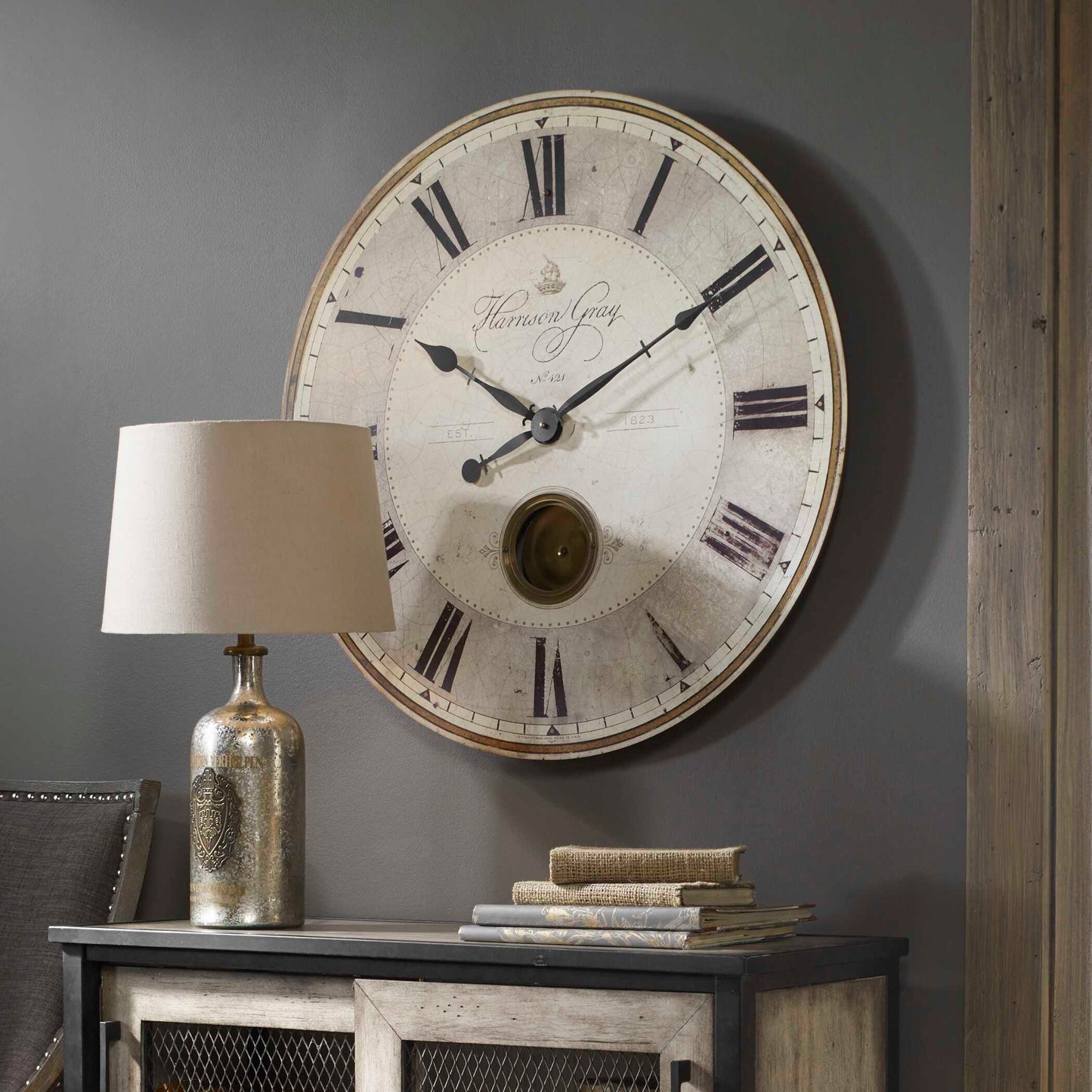 Uttermost Harrison Gray 30" Clock