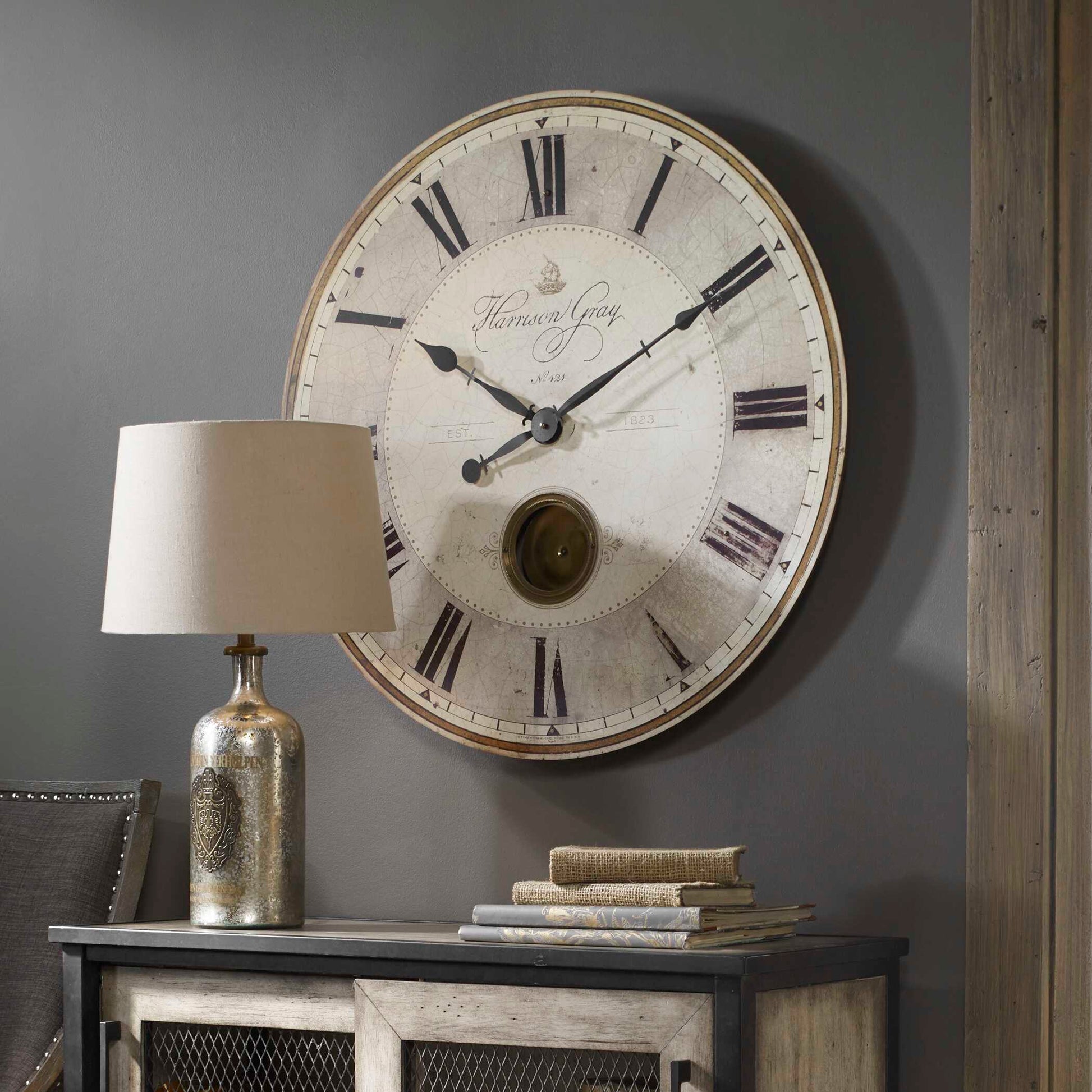 Uttermost Harrison Gray 30" Clock