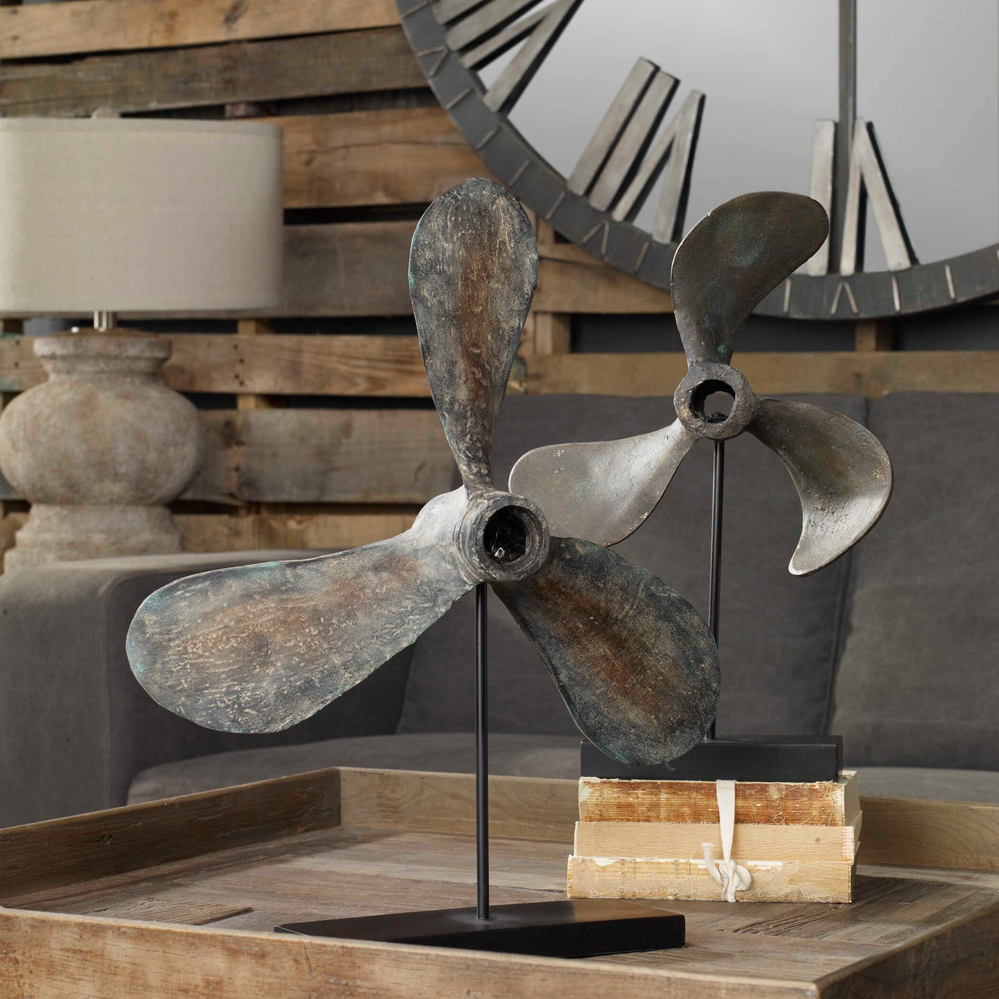 Uttermost Propellers Rust Sculptures Set/2