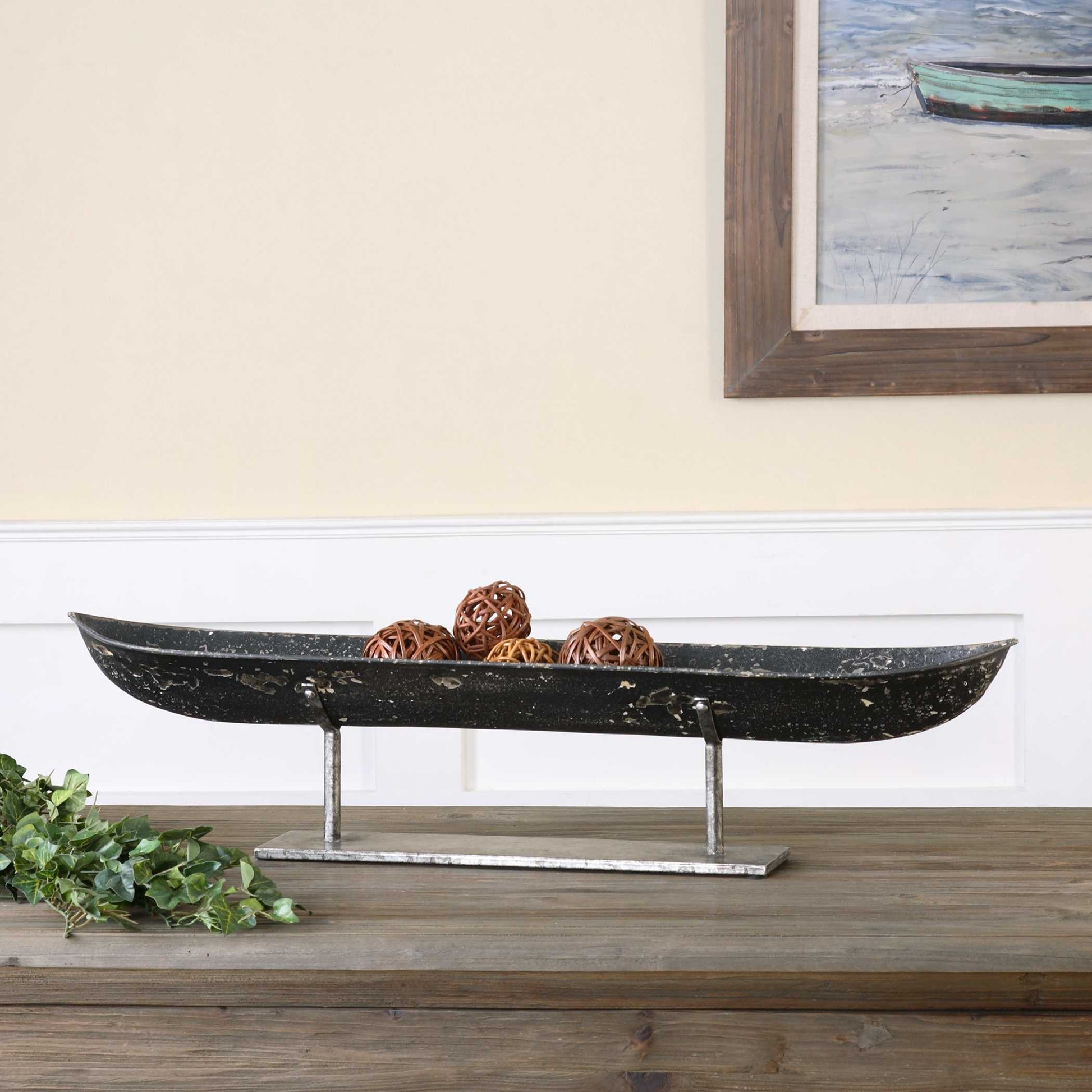 Uttermost River Boat Sculpture