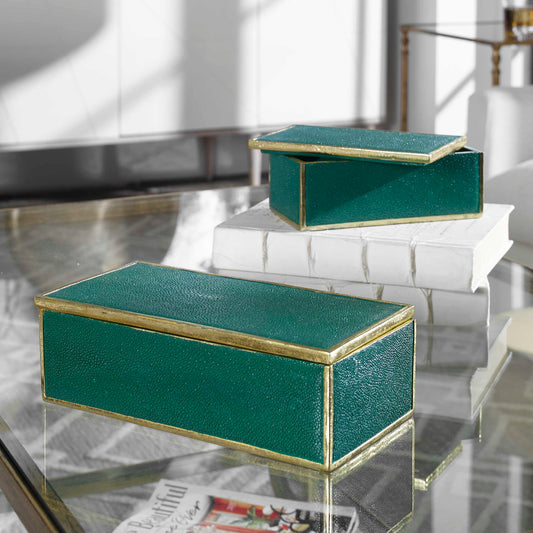 Uttermost Karis Emerald Green Boxes Set/2