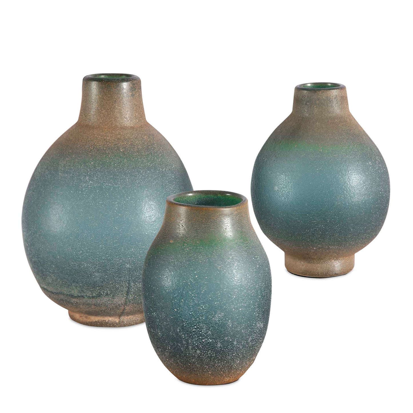 Uttermost Mercede Weathered Blue-Green Vases Set/3