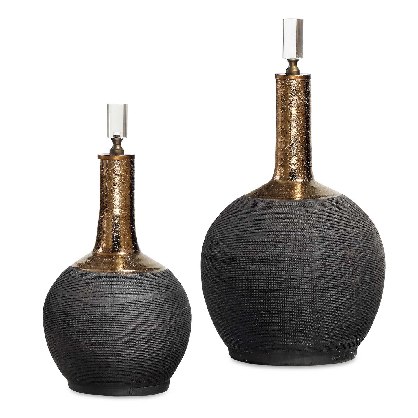Uttermost Arnav Matte Black Bottles Set/2
