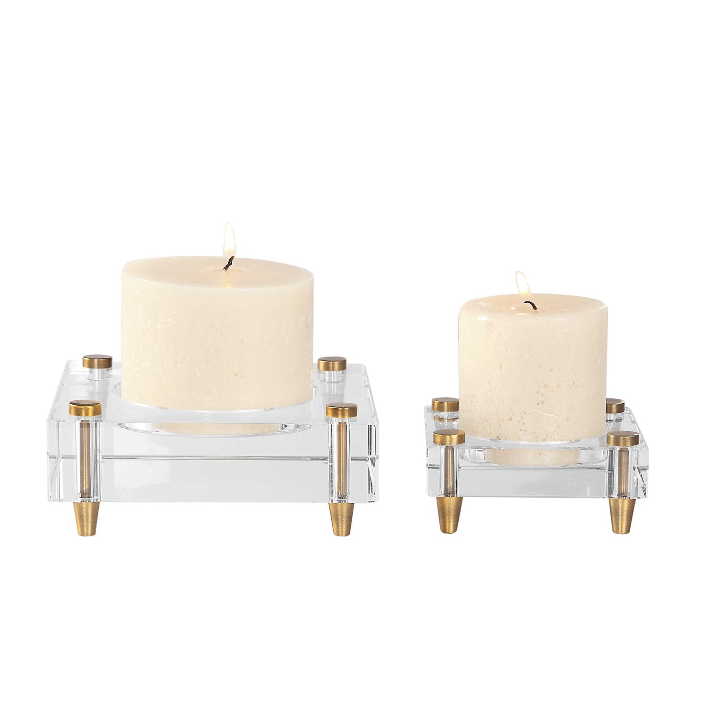 Uttermost Claire Crystal Block Candleholders Set/2