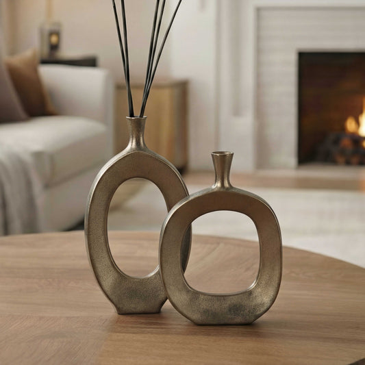 Uttermost Kyler Textured Bronze Vases Set/2
