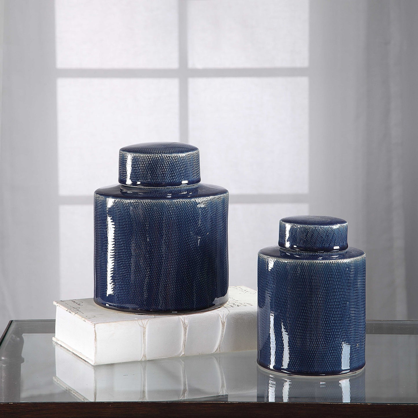 Uttermost Saniya Blue Containers Set/2
