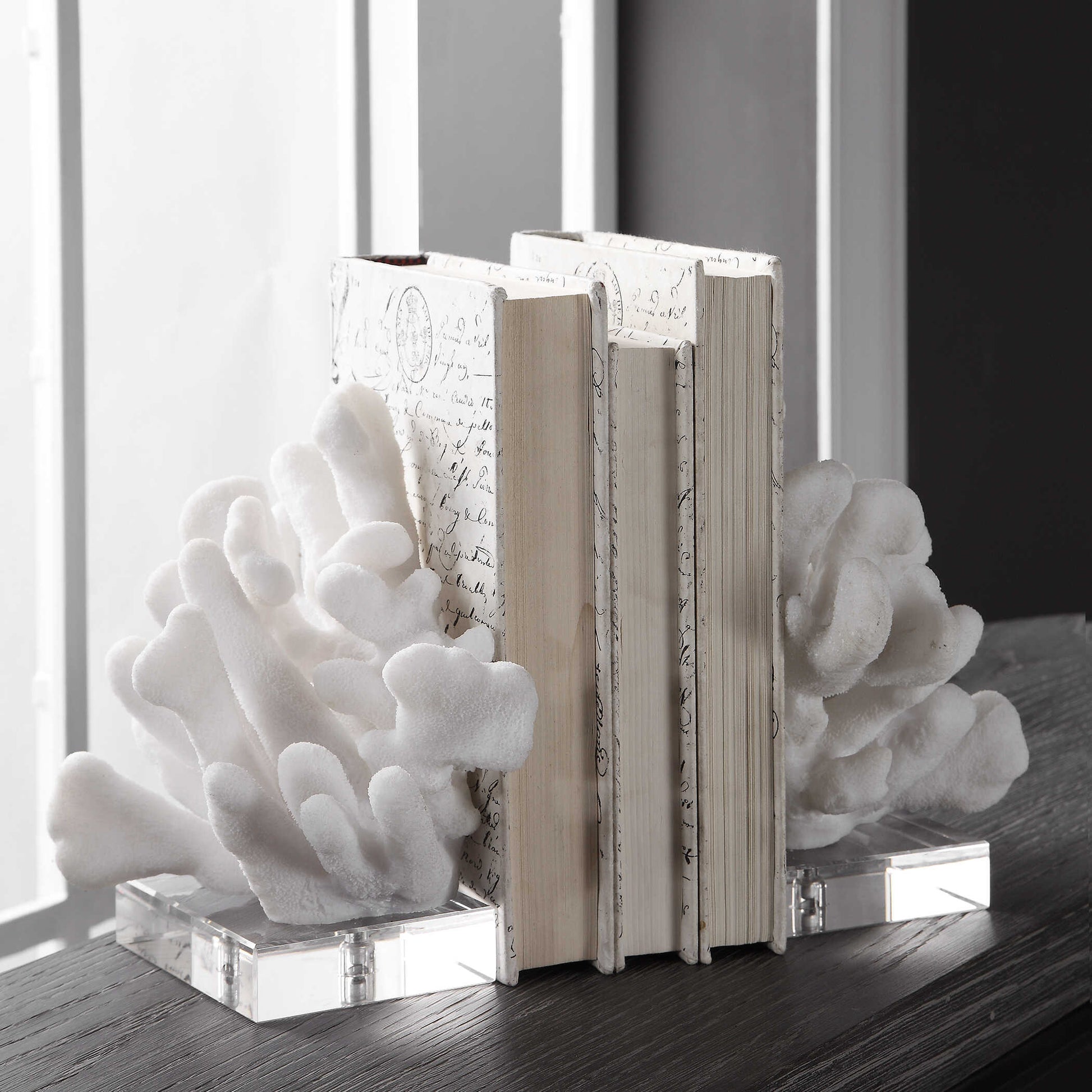 Uttermost Charbel White Bookends Set/2