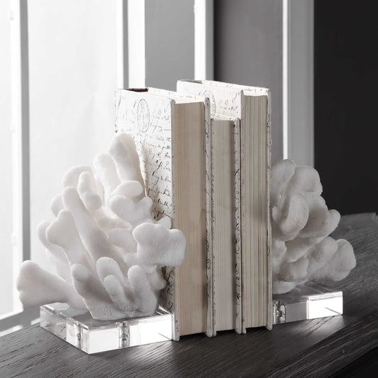 Uttermost Charbel White Bookends Set/2