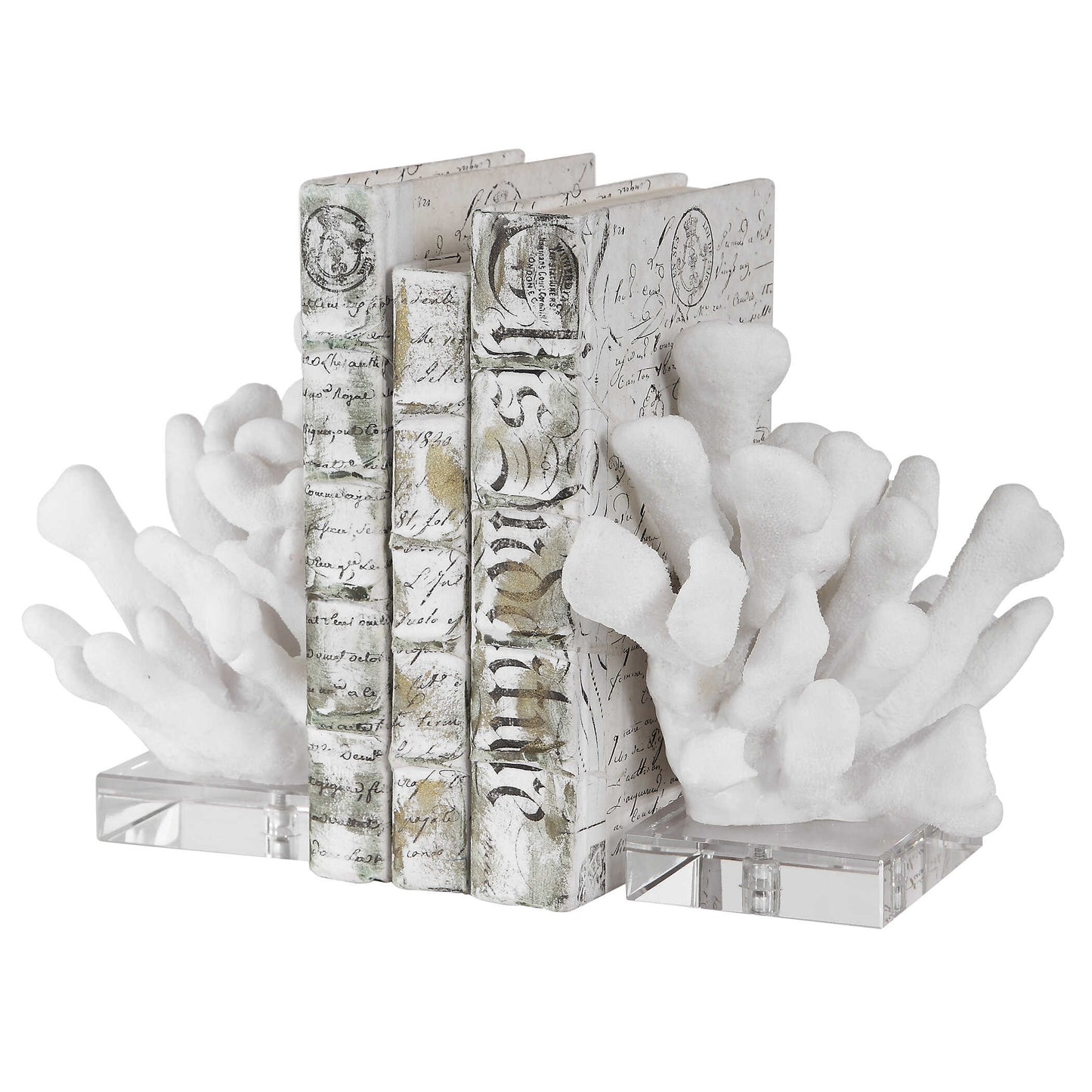 Uttermost Charbel White Bookends Set/2