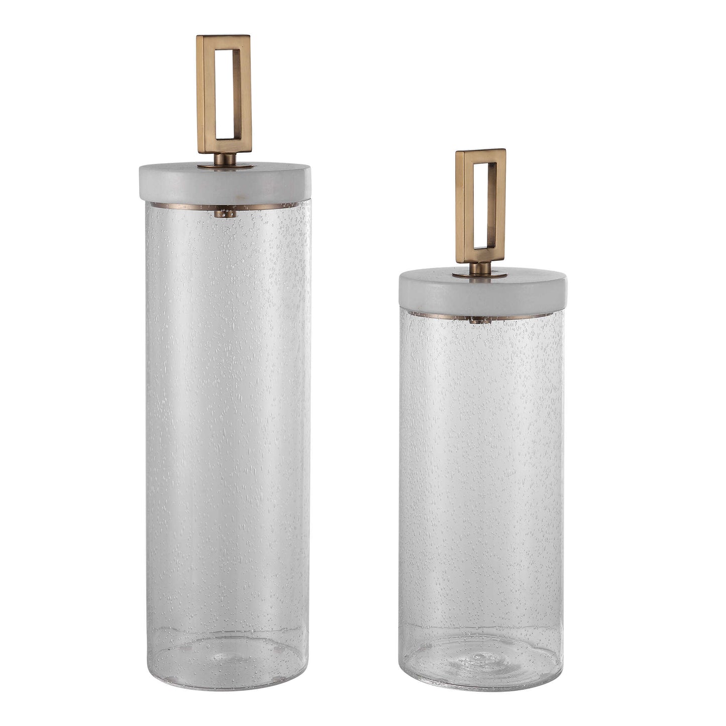 Uttermost Hayworth Seeded Glass Containers Set/2