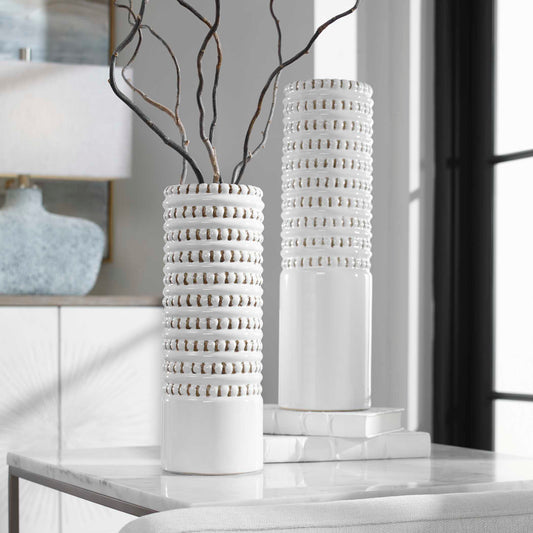 Uttermost Angelou White Vases Set/2