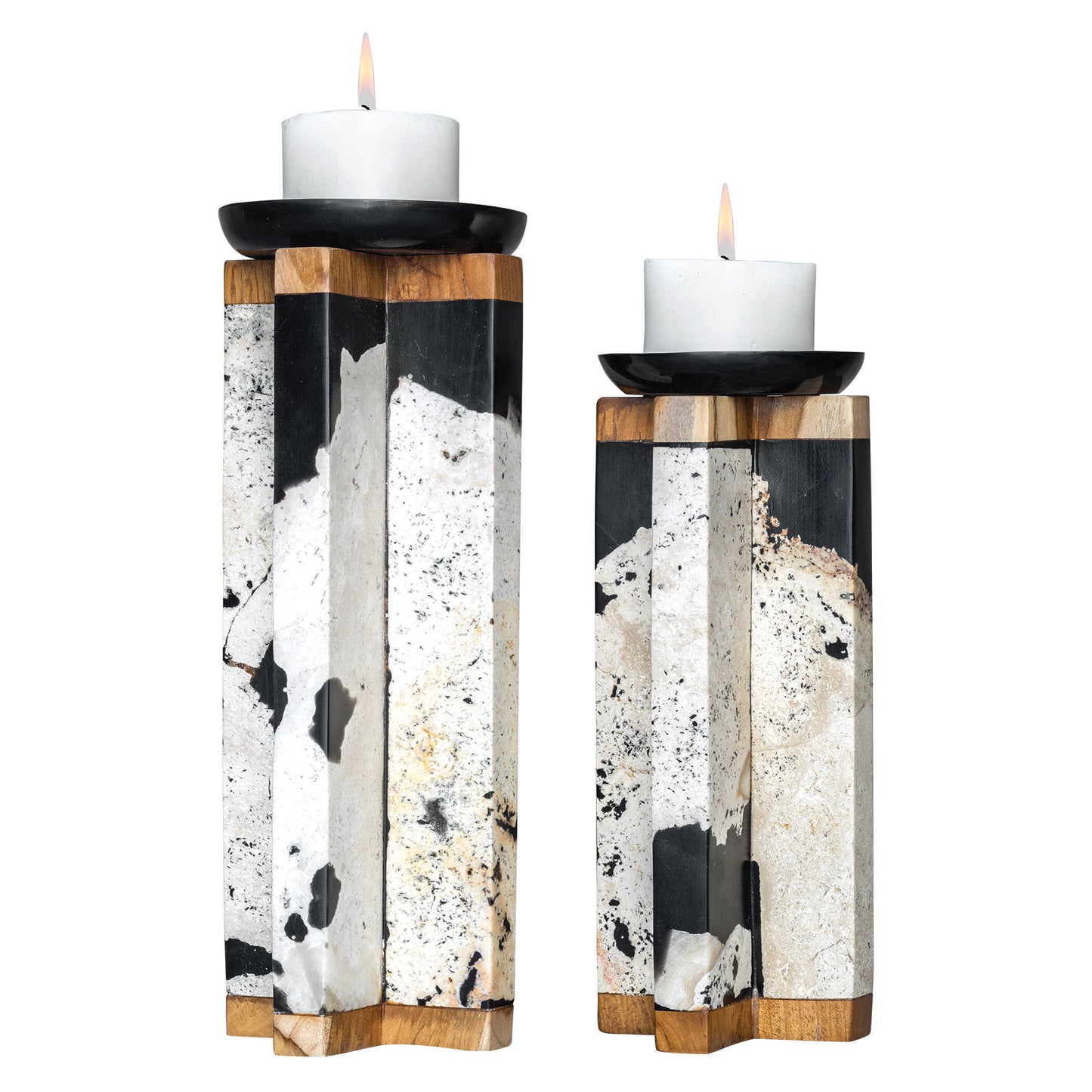 Uttermost Illini Stone Candleholders Set/2