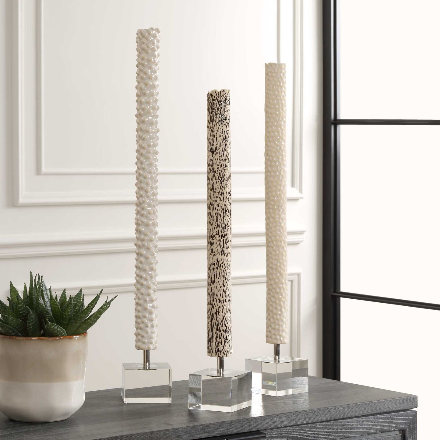 Uttermost Makira Cylindrical Sculptures Set/3