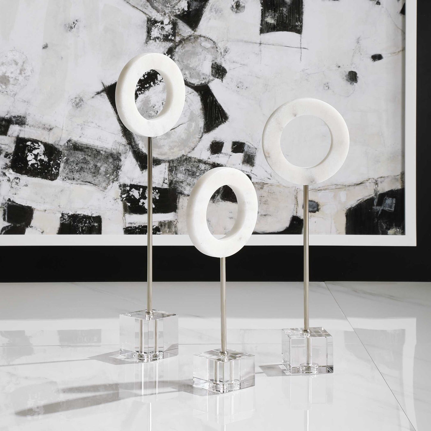 Uttermost Coin Toss Marble Rings Set/3