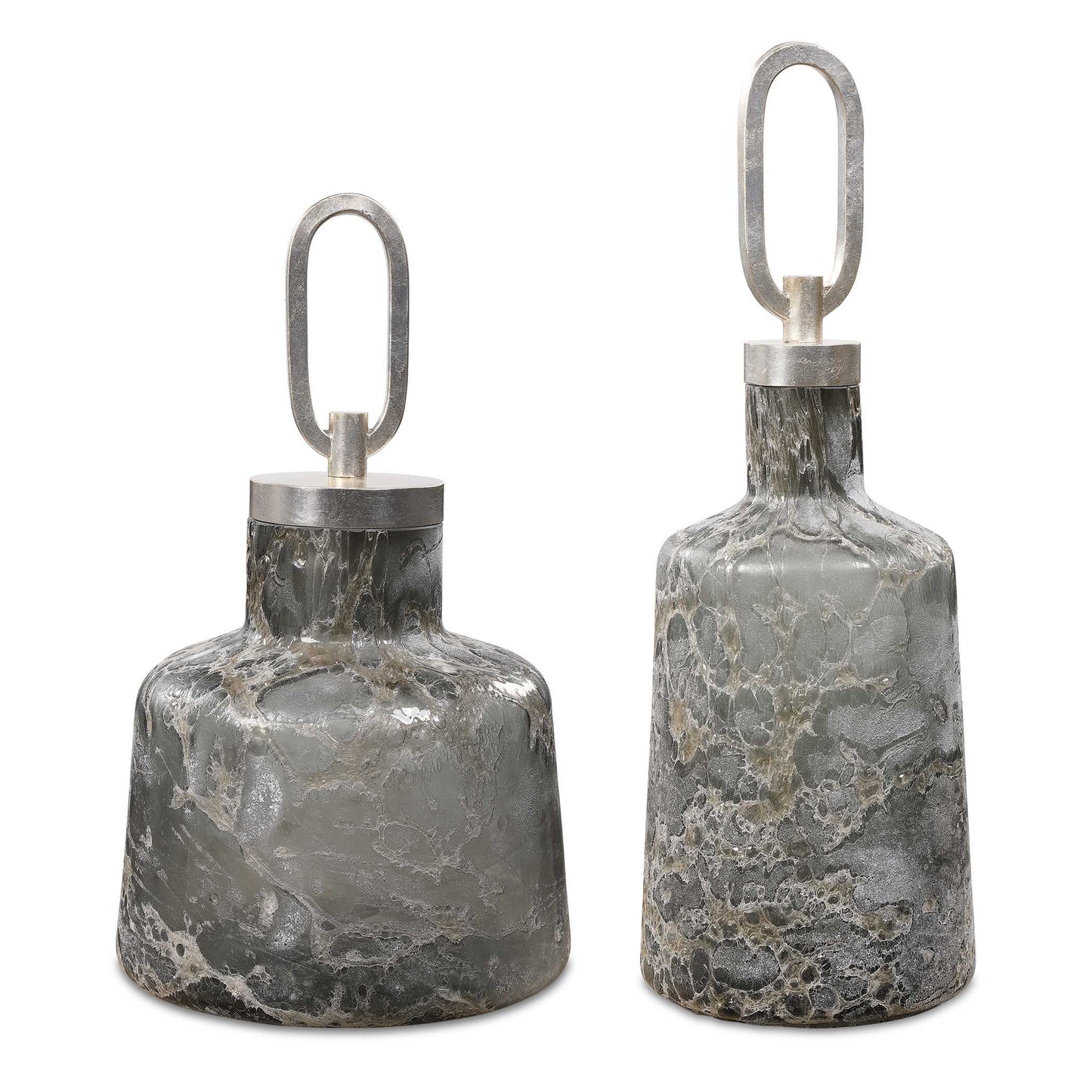 Uttermost Storm Art Glass Bottles Set/2