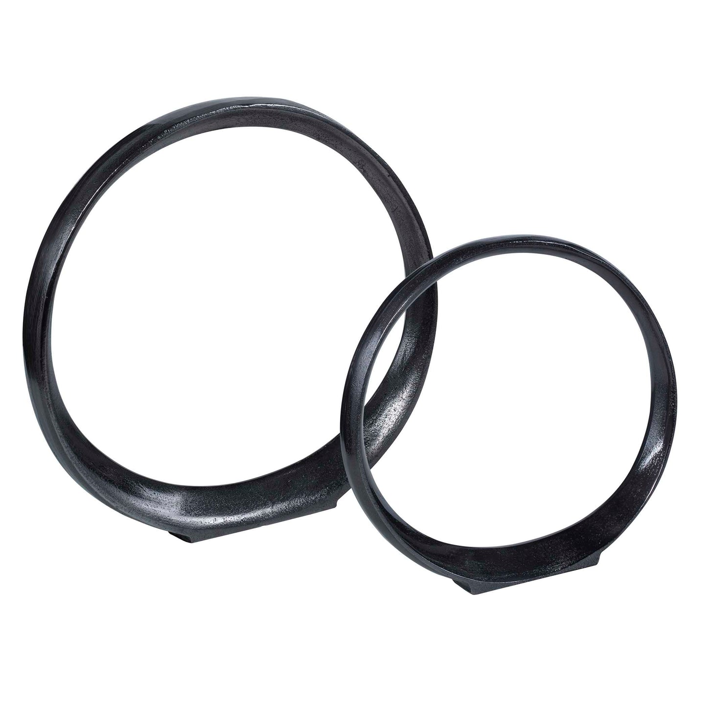 Uttermost Orbits Black Ring Sculptures Set/2