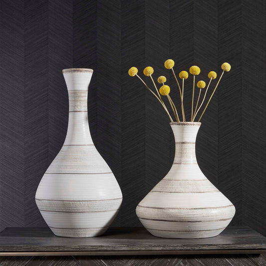 Uttermost Potter Fluted Striped Vases Set/2