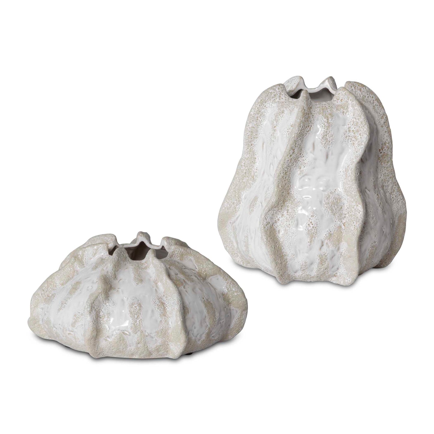 Uttermost Urchin Textured Ivory Vases Set/2