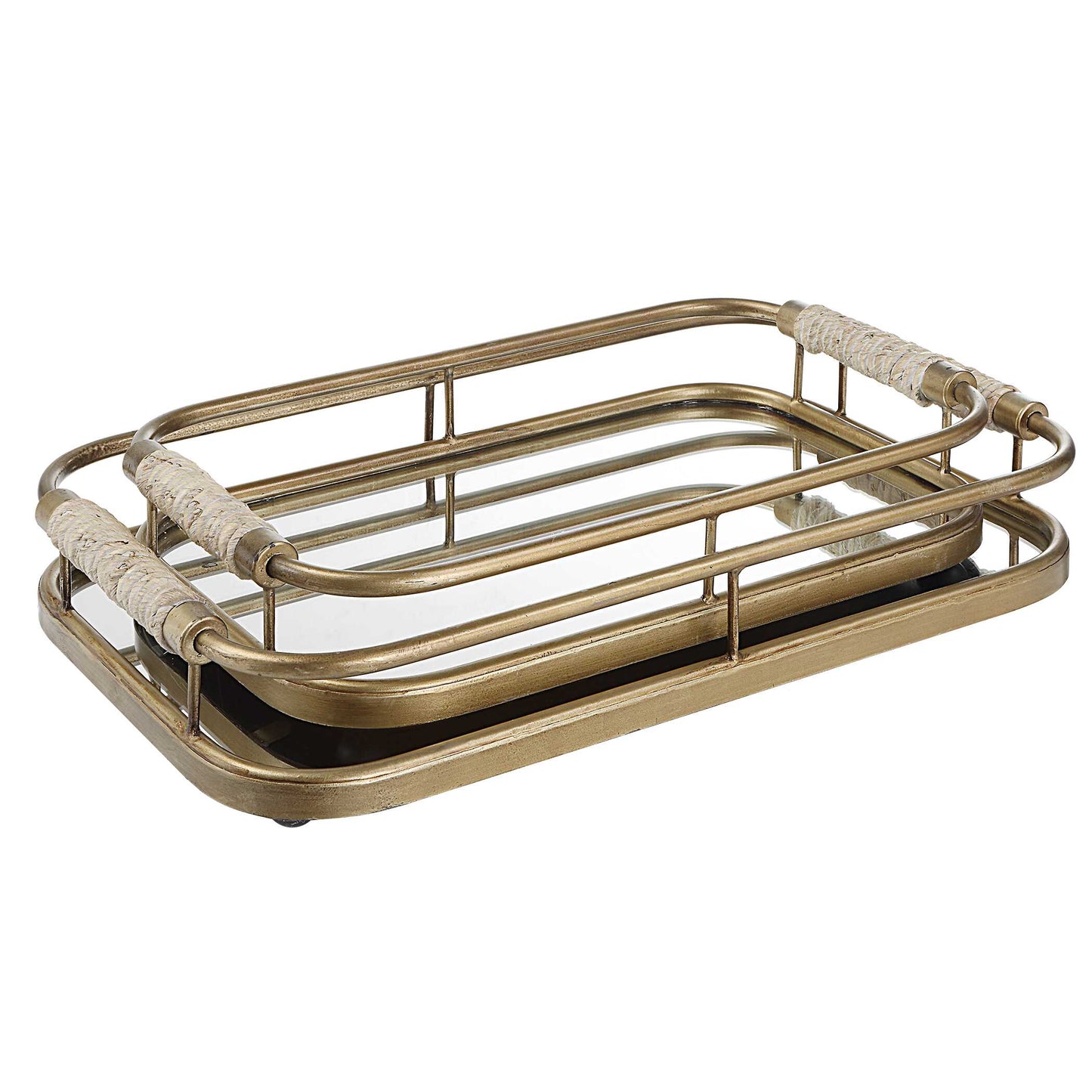 Uttermost Rosea Brushed Gold Trays Set/2