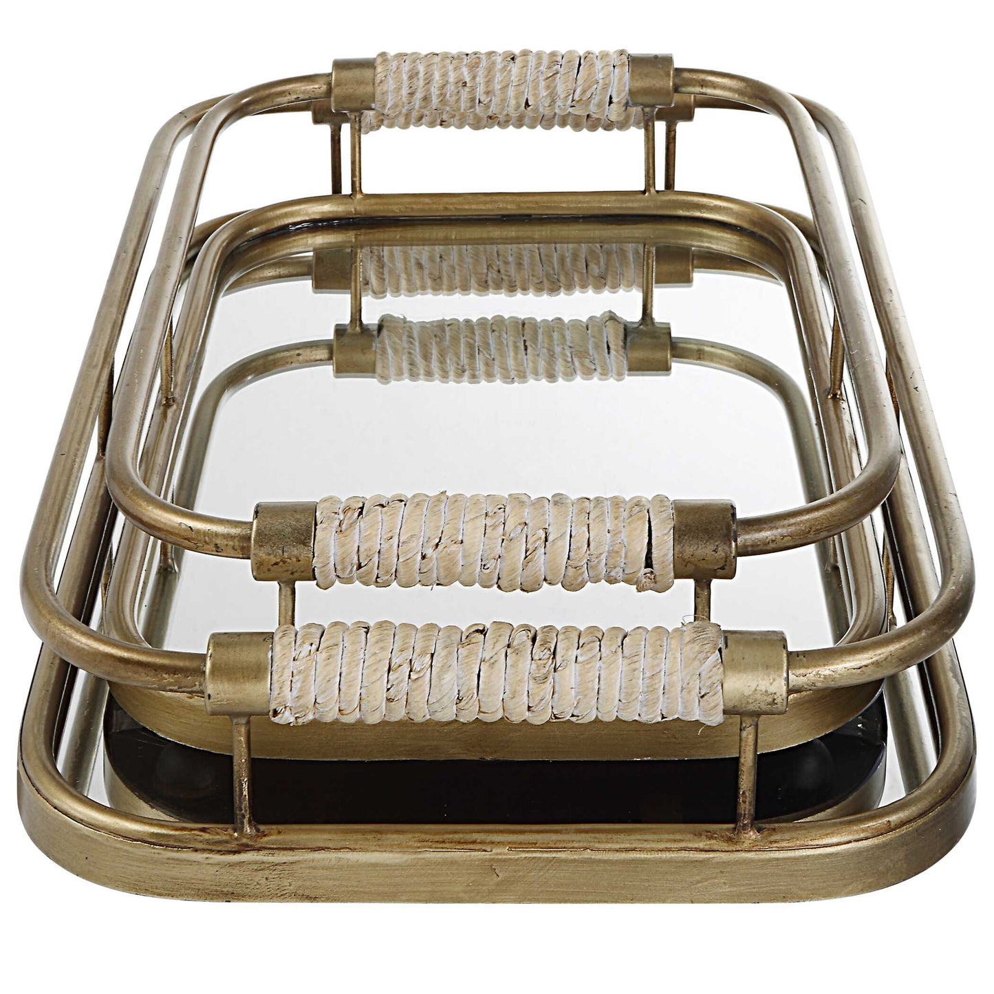 Uttermost Rosea Brushed Gold Trays Set/2