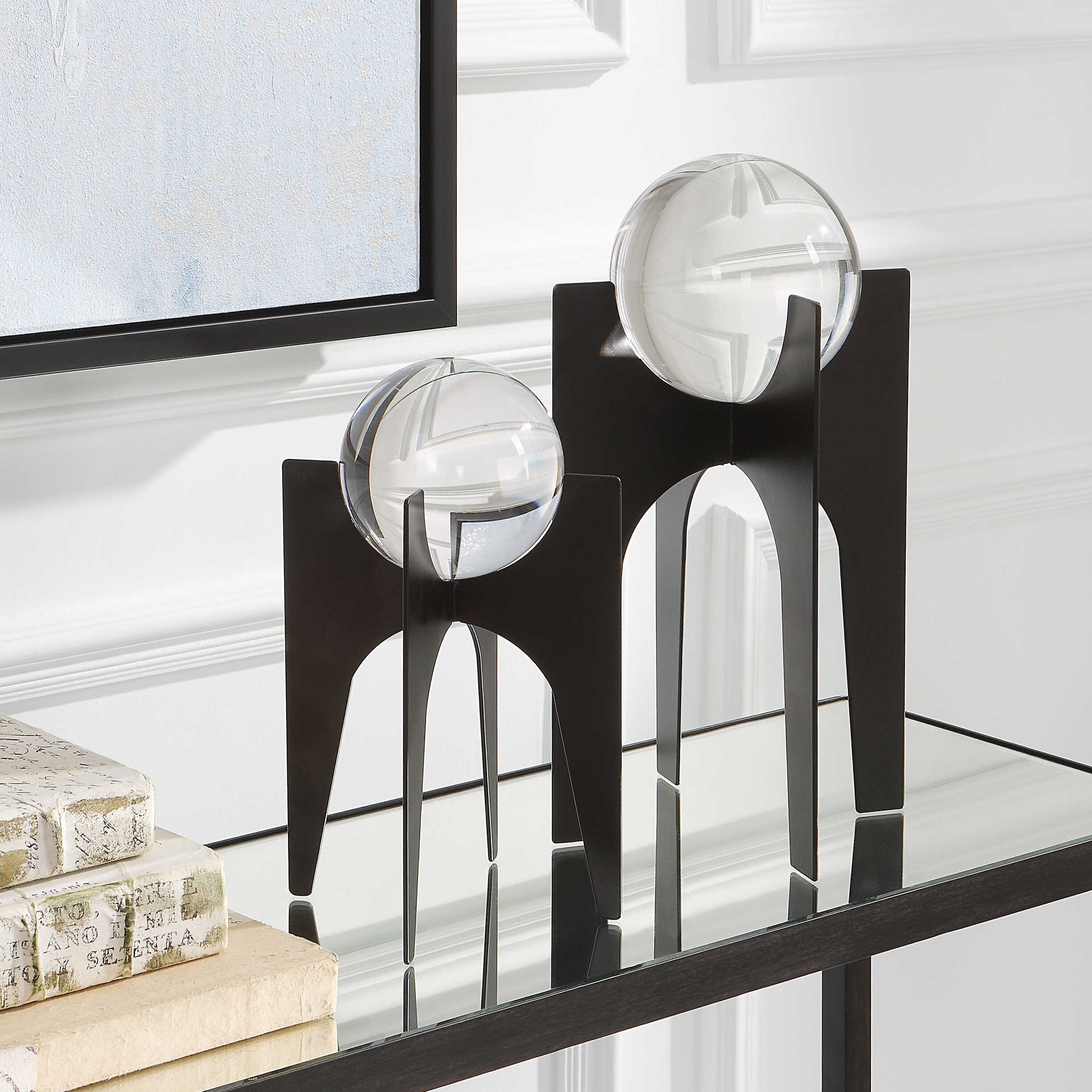Uttermost Ellianna Crystal Spheres On Black Base Set/2