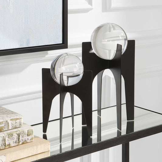 Uttermost Ellianna Crystal Spheres On Black Base Set/2