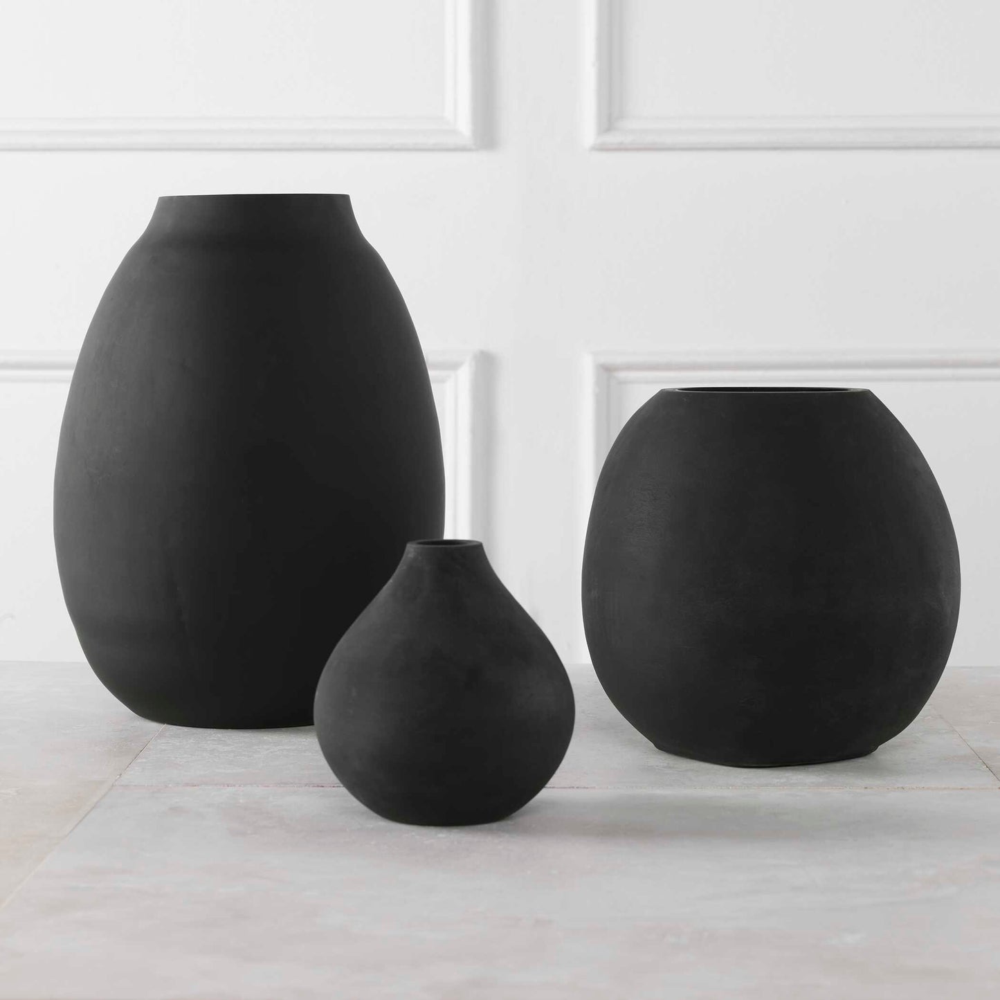 Uttermost Hearth Matte Black Vases Set/3