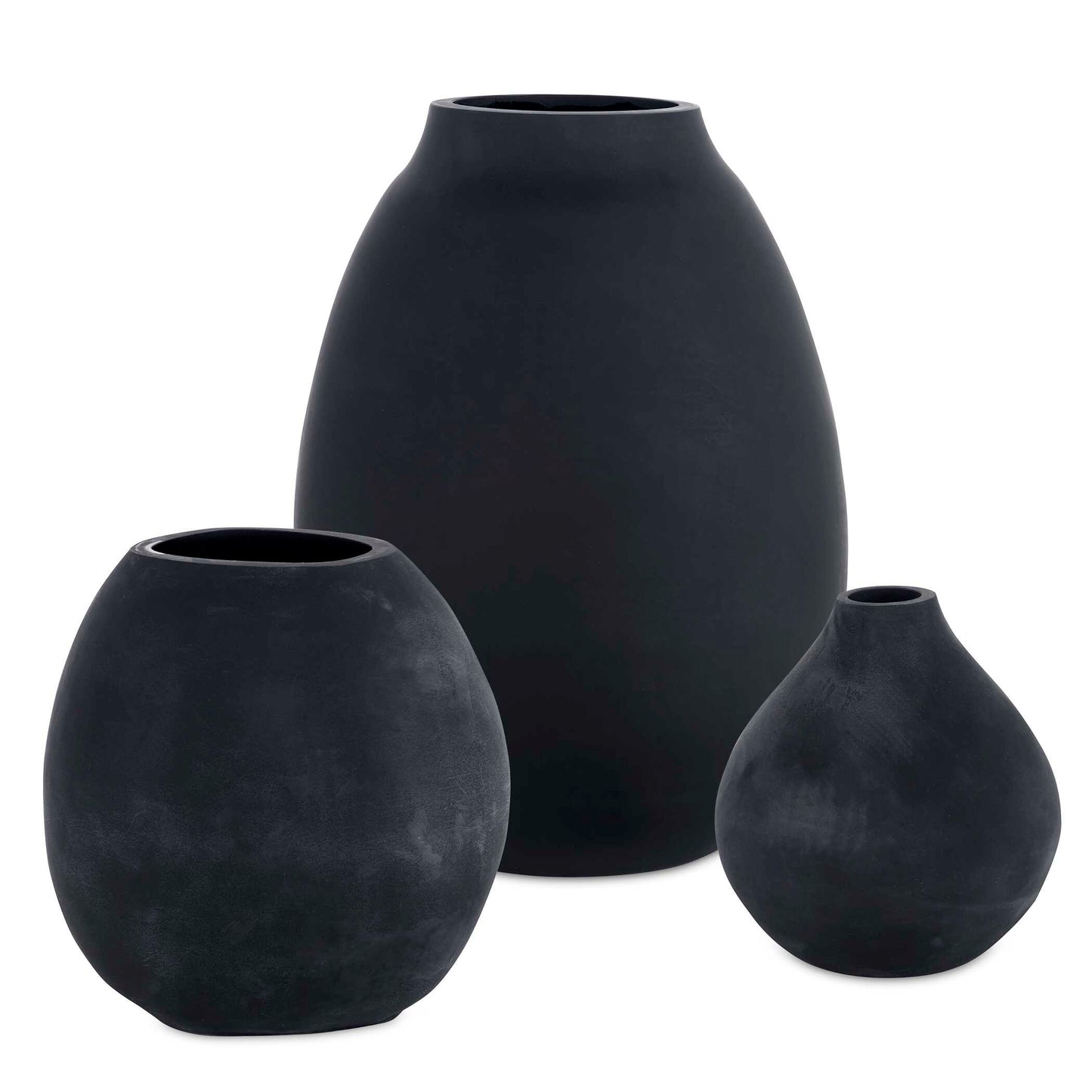 Uttermost Hearth Matte Black Vases Set/3