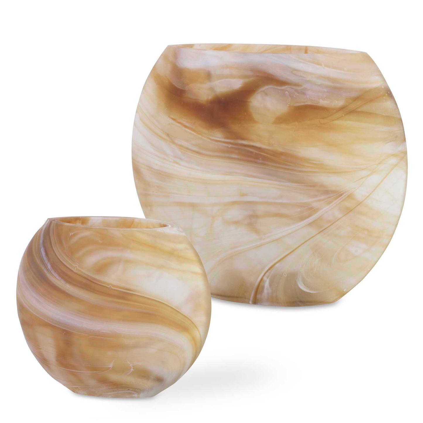 Uttermost Fusion Swirled Caramel & Ivory Vases Set/2