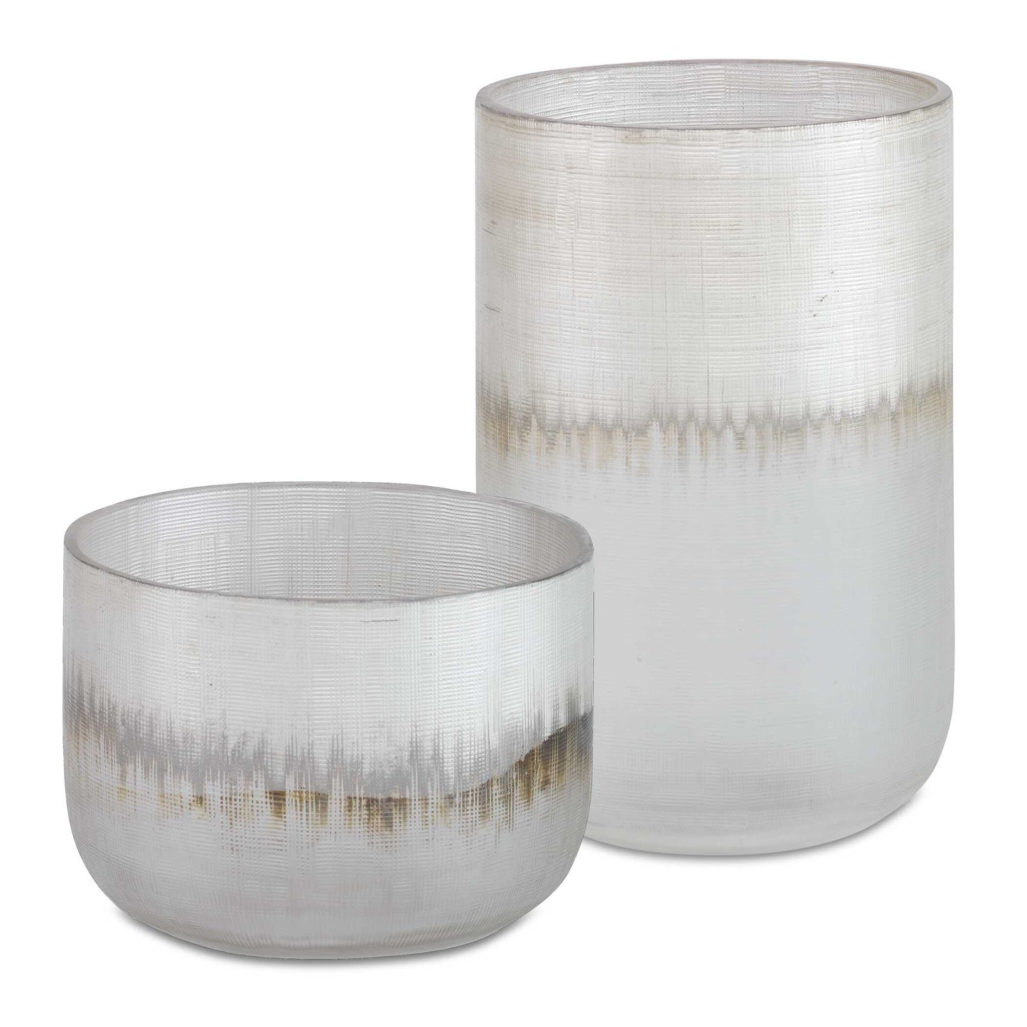 Uttermost Frost Silver Drip Glass Vases Set/2