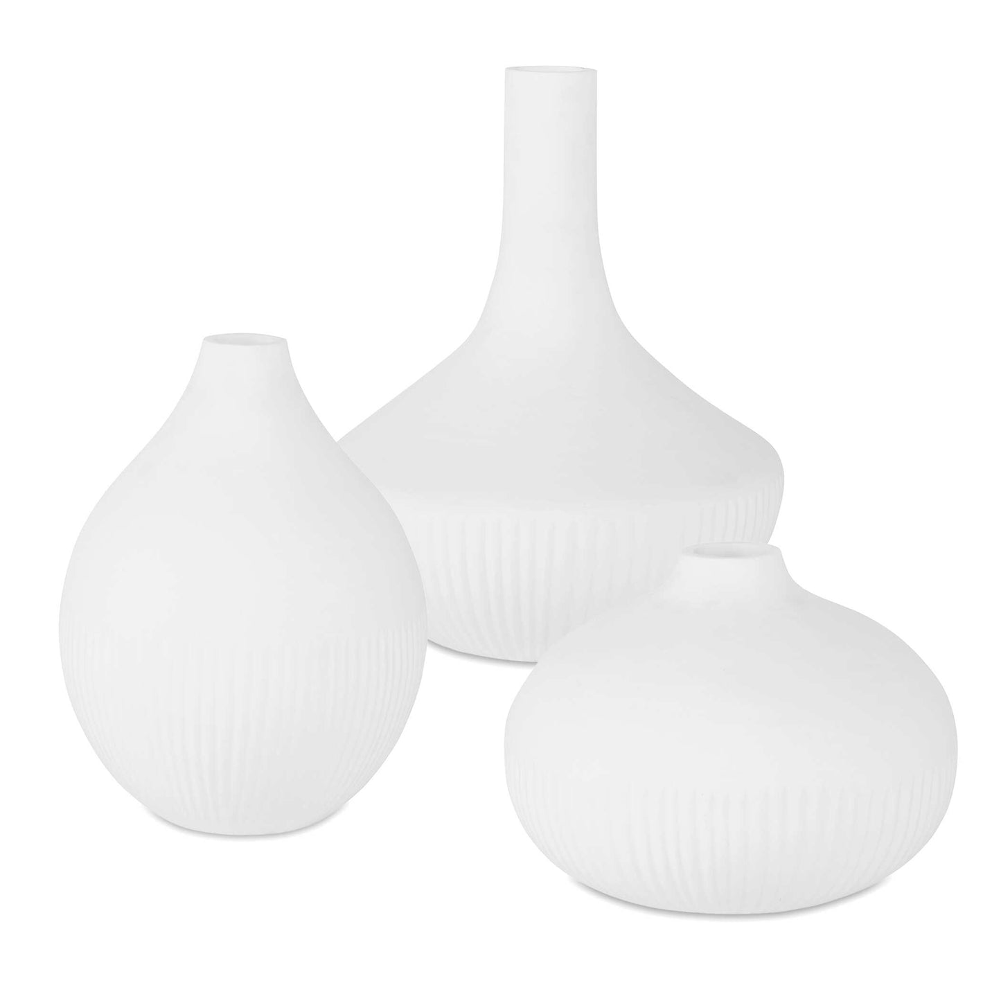 Uttermost Apothecary Satin White Vases Set/3