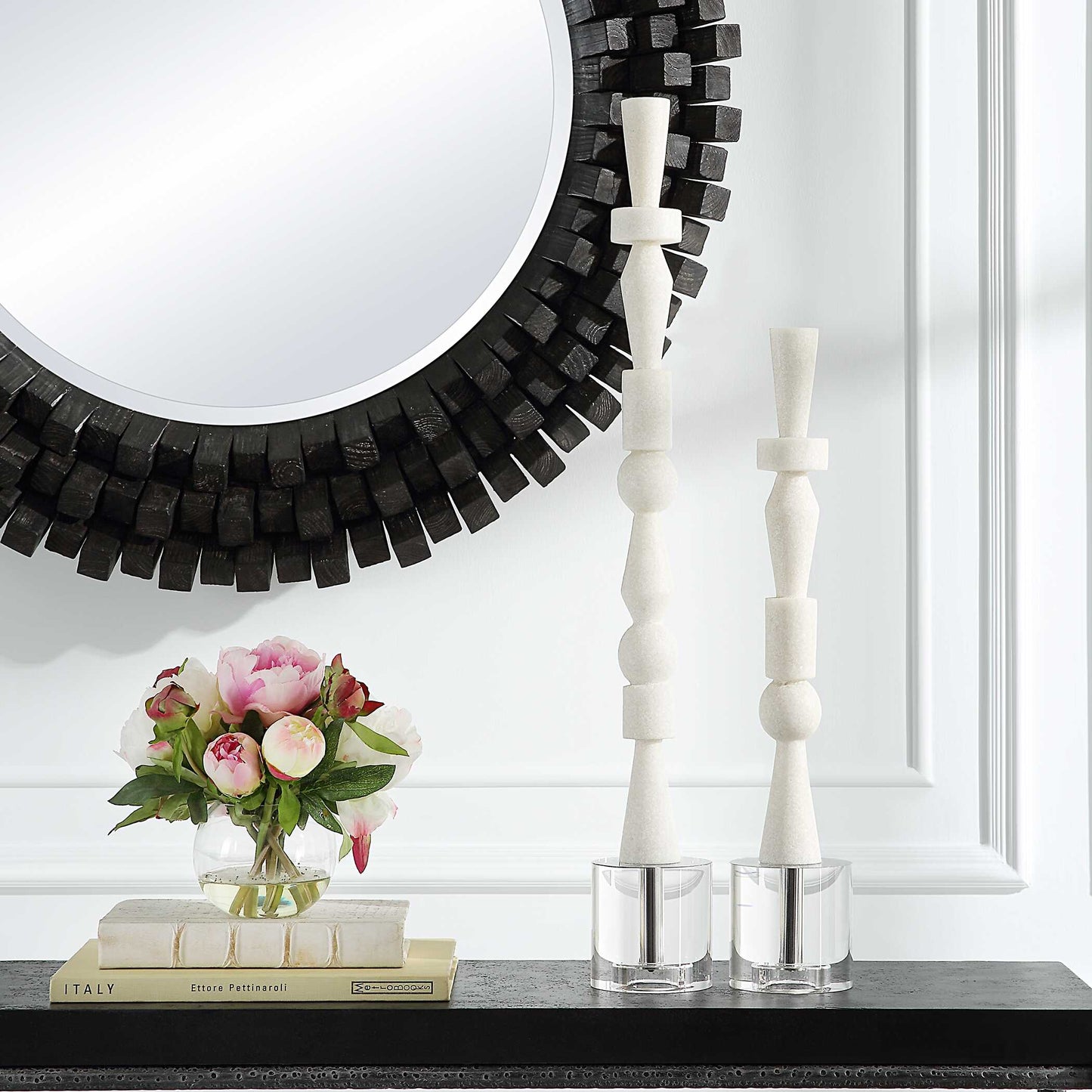 Uttermost Norte White Stone Sculptures Set/2