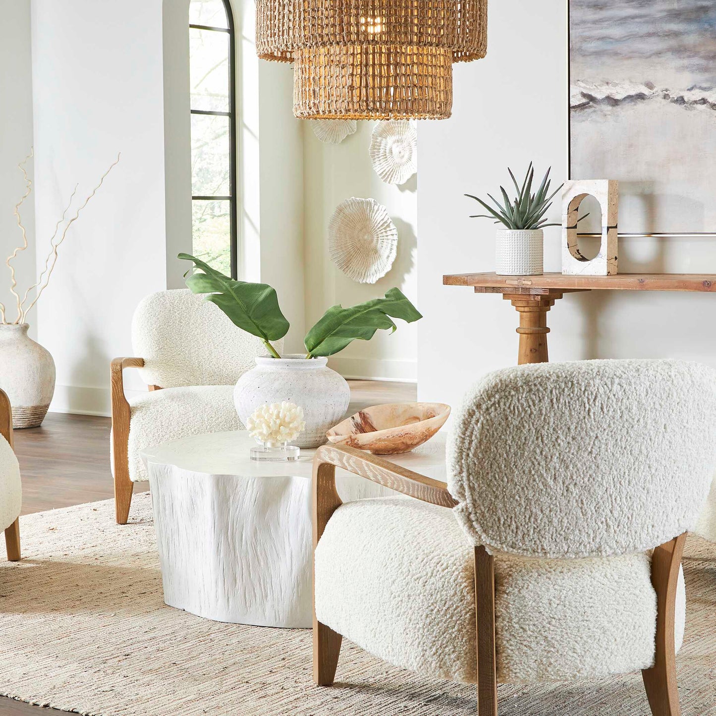 Uttermost Floreana Round White Vase