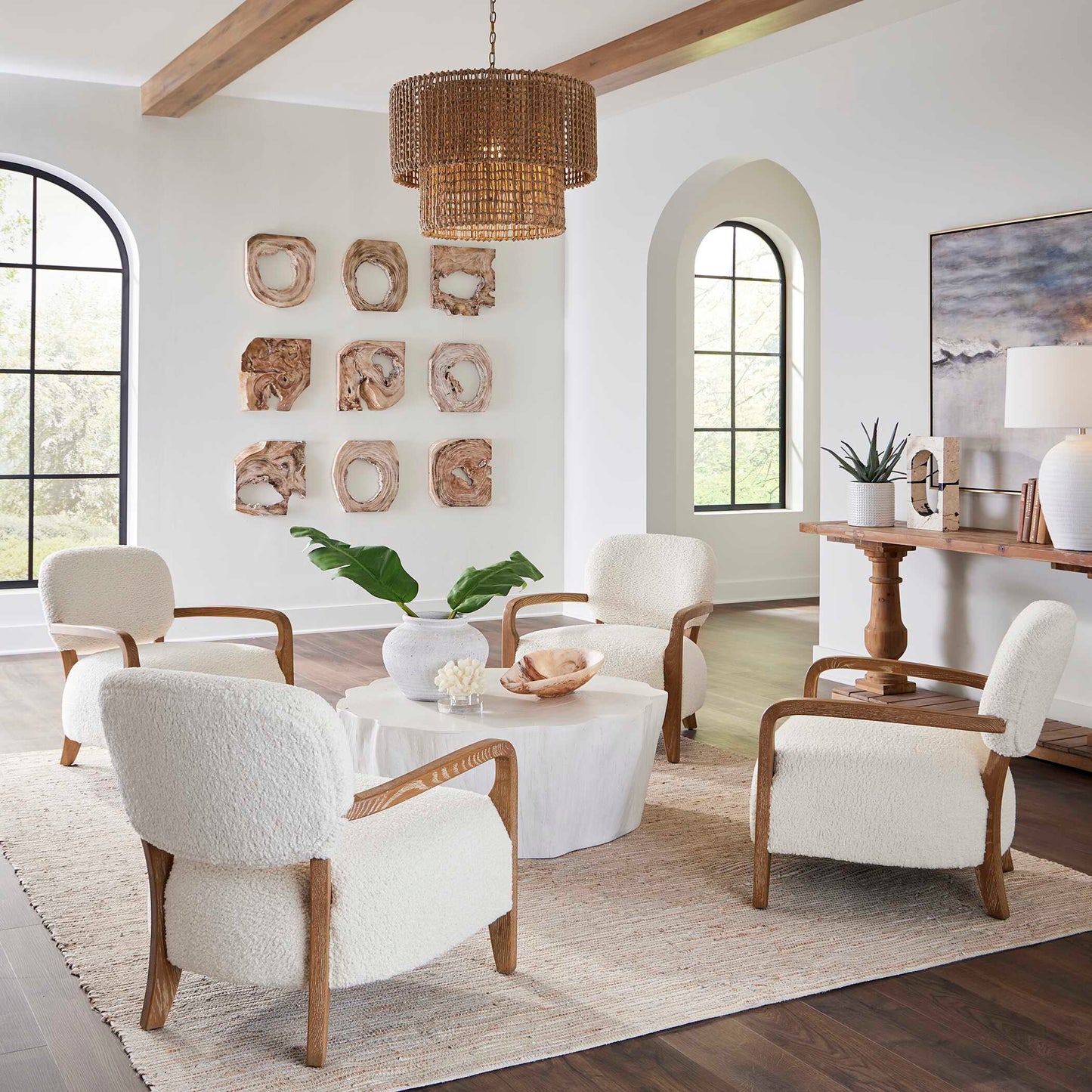 Uttermost Floreana Round White Vase