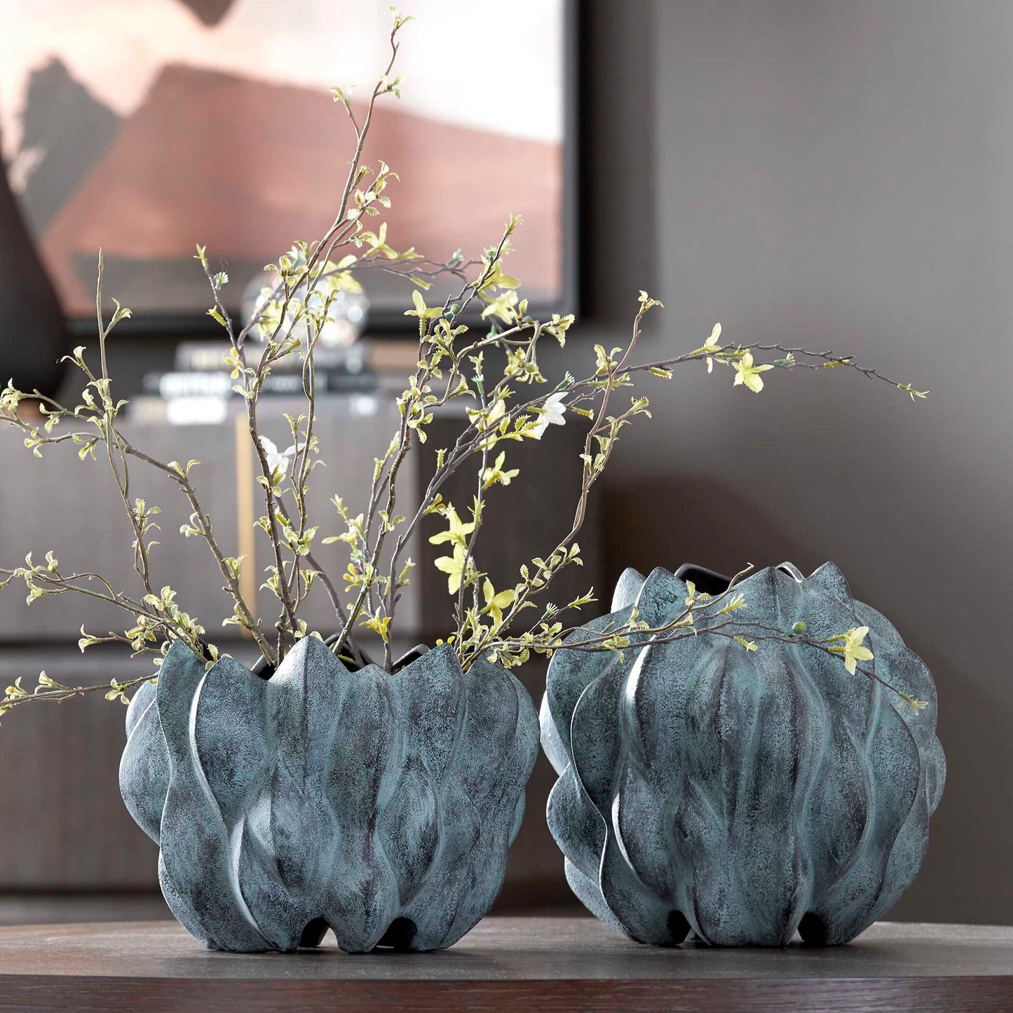 Uttermost Verdant Bronze Vases Set/2