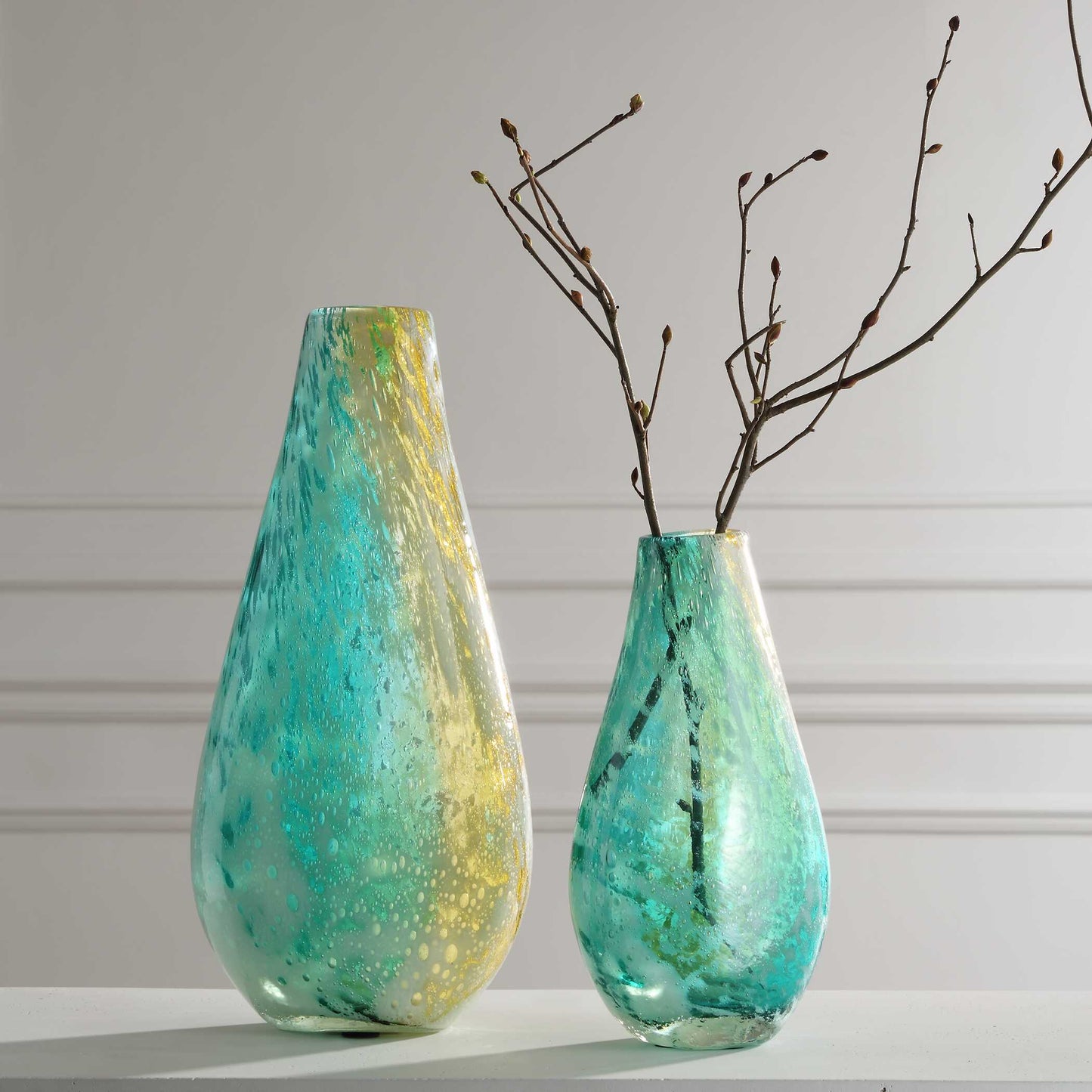 Uttermost High Tide Glass Vases Set/2