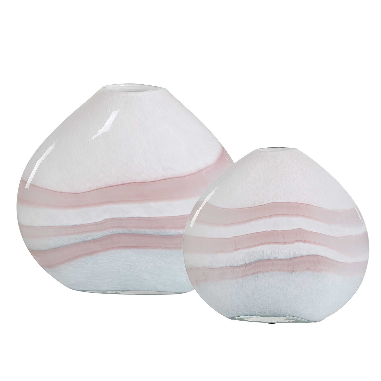 Uttermost Blush Swirl Glass Vases Set/2