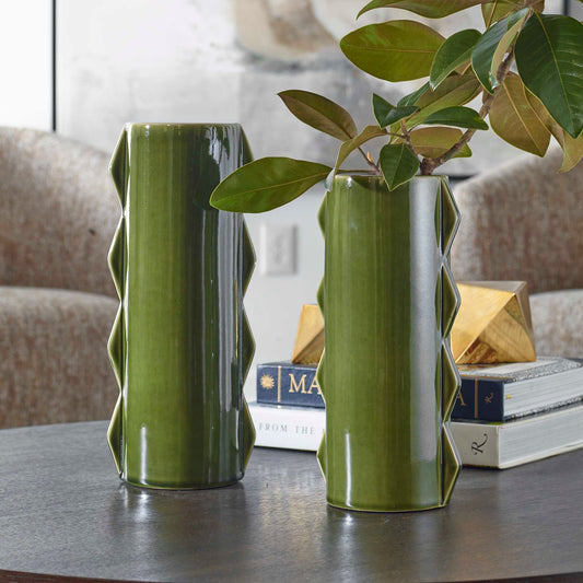 Uttermost Meander Green Vases Set/2