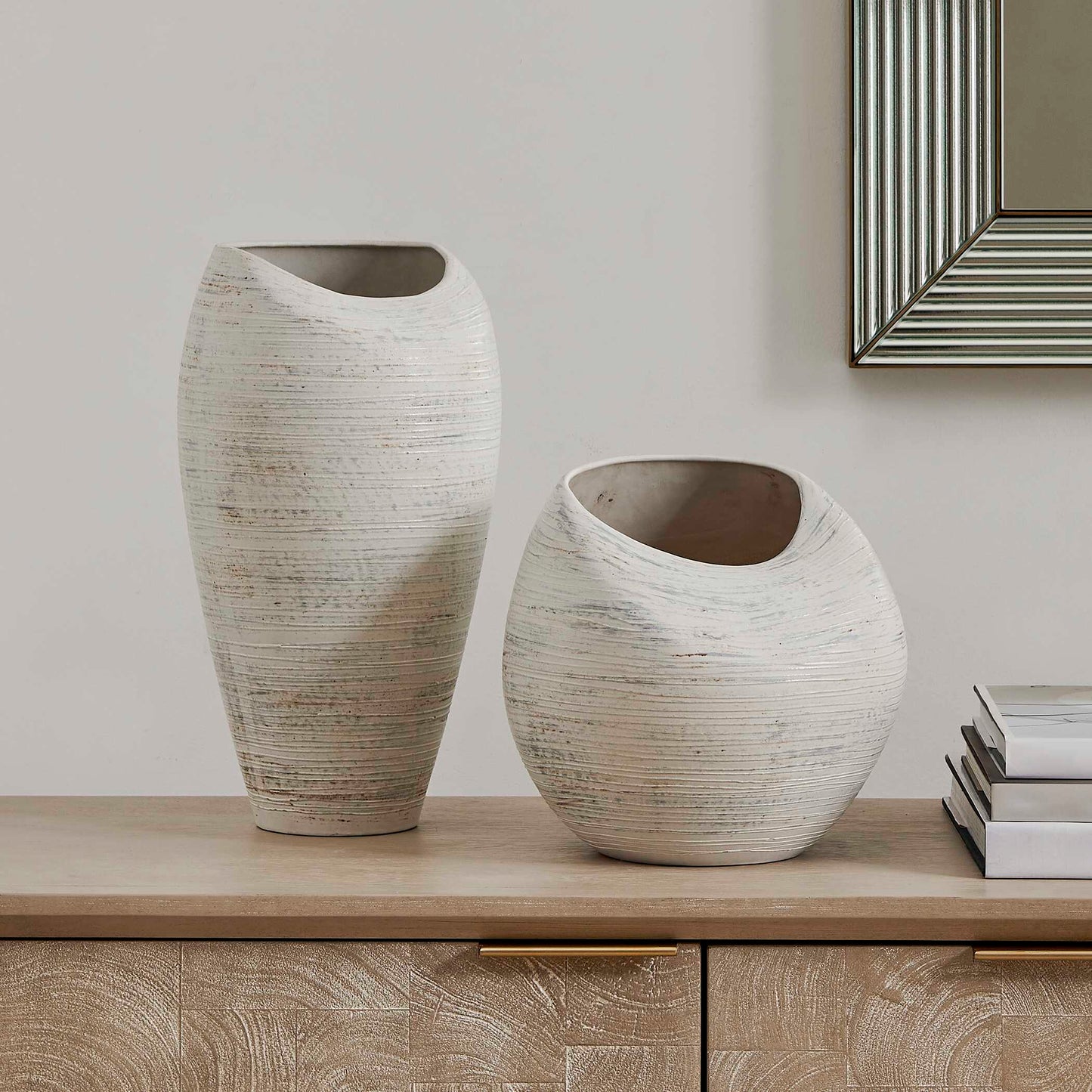 Uttermost Inara Indoor-Outdoor White Vases Set/2