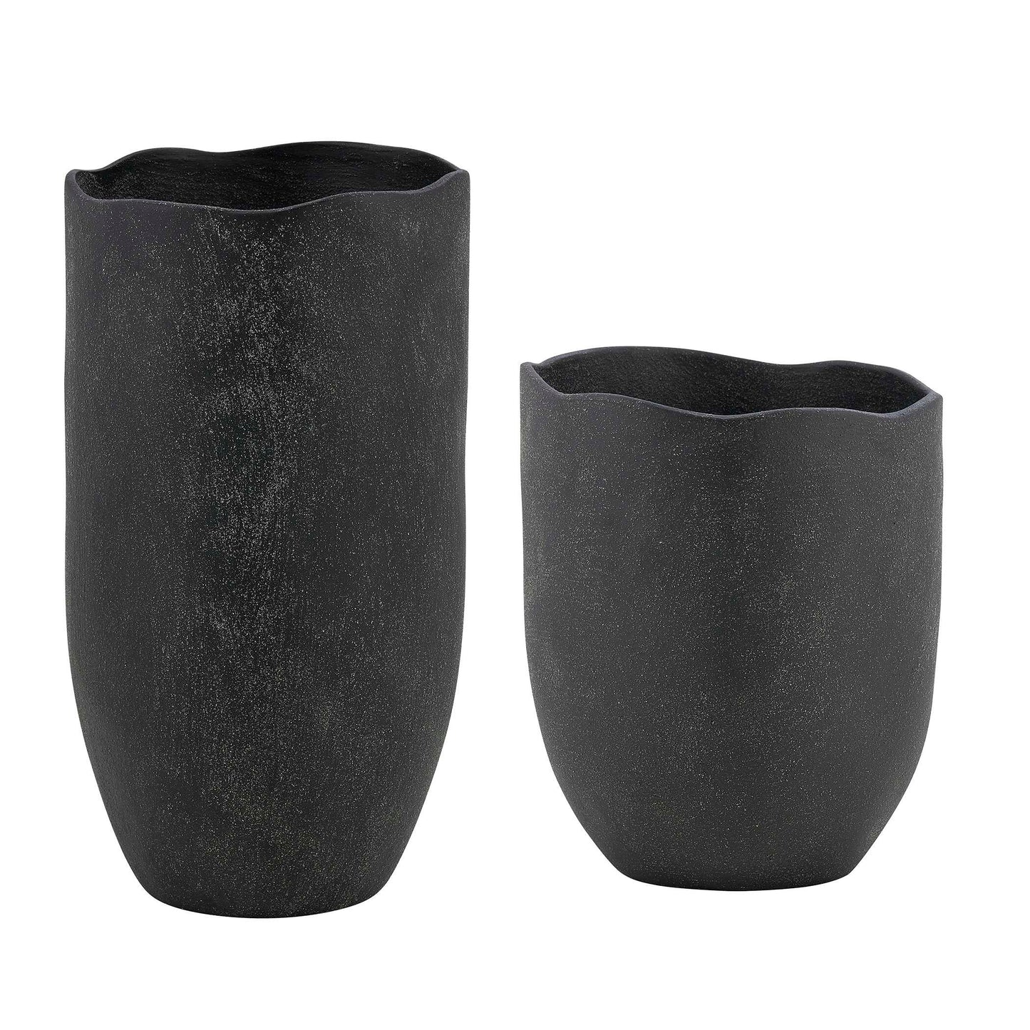 Uttermost Komorebi Indoor-Outdoor Black Vases Set/2