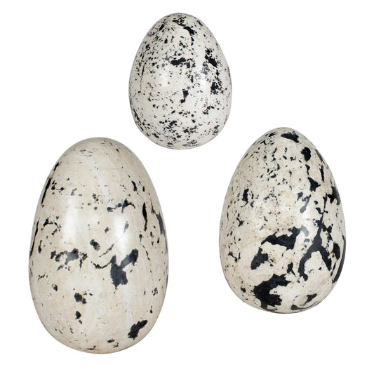 Uttermost Nest Trio Indoor-Outdoor Stone Eggs Set/3 - Black,White