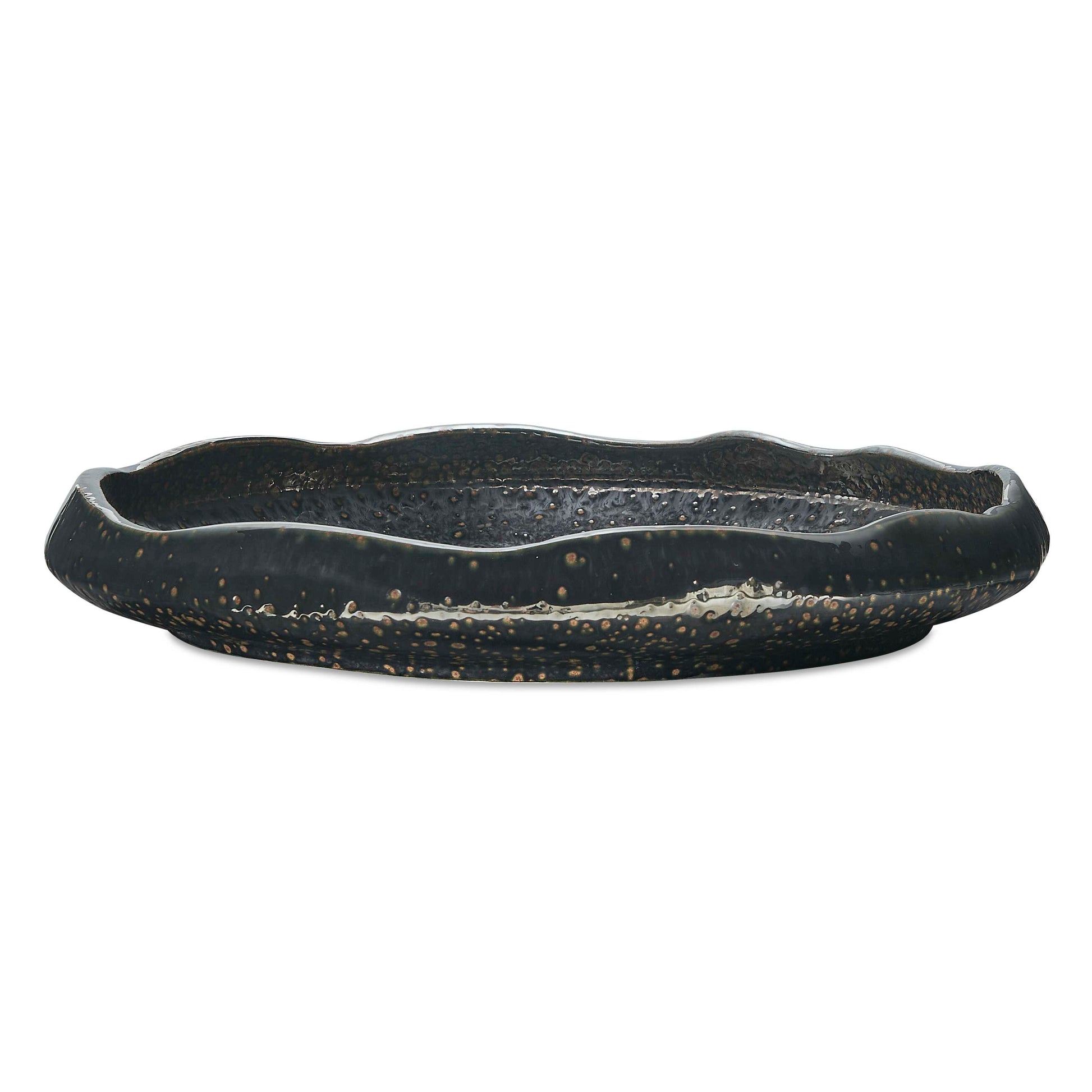 Uttermost Stardust Ripple Indoor-Outdoor Black Bowl - Black