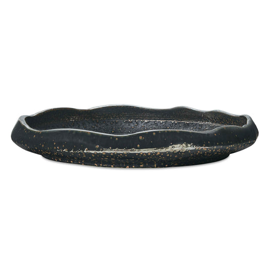Uttermost Stardust Ripple Indoor-Outdoor Black Bowl - Black
