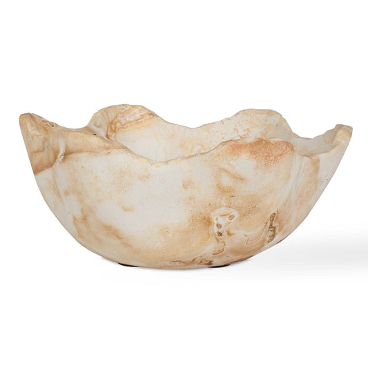 Uttermost Sahara Bloom Indoor-Outdoor Stone Bowl - Brown,White