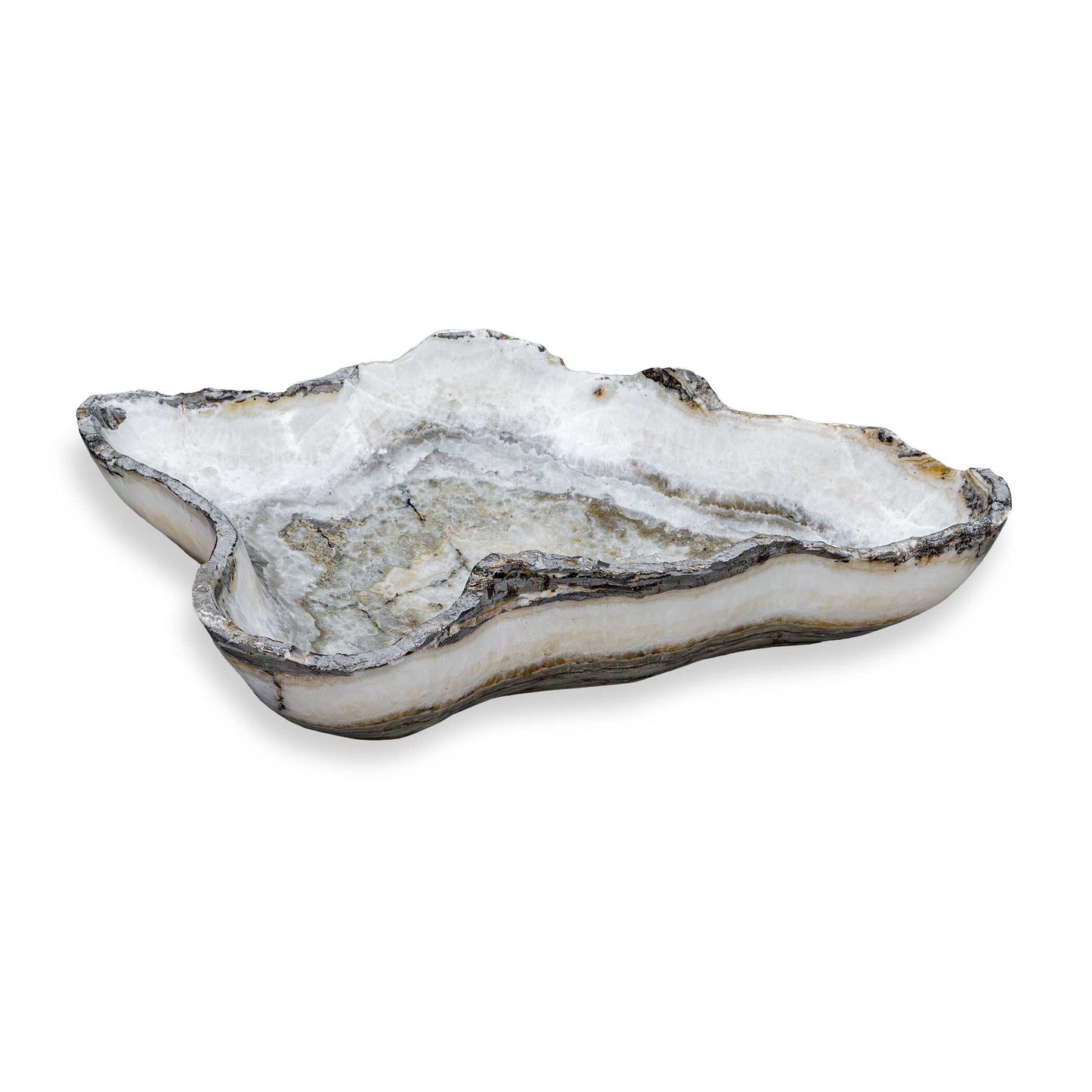 Uttermost Lunara Indoor-Outdoor Stone Bowl - Gray,White