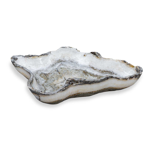 Uttermost Lunara Indoor-Outdoor Stone Bowl - Gray,White