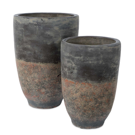 Uttermost Emberwash Planters, S/2 - Black,Brown